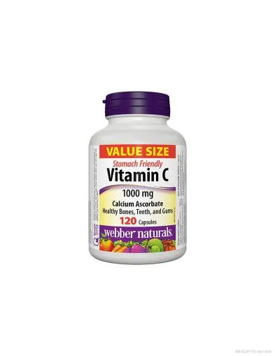 Витамин Ц (калциев аскорбат) 1000мг х 120 капсули Webber Naturals | Vitamin C