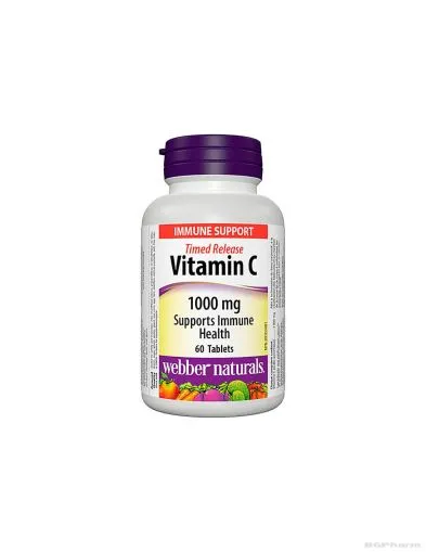 Витамин Ц 1000мг х 60 таблетки с удължено освобождаване Webber Naturals | Vitamin C