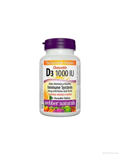 Витамин Д3 1000IU х 180 дъвчащи таблетки Webber Naturals | Vitamin D3 Cholecalciferol