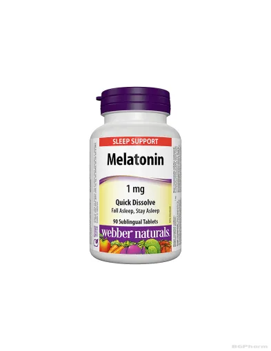 Мелатонин 1мг х 90 сублингвални таблетки Webber Naturals | Melatonin