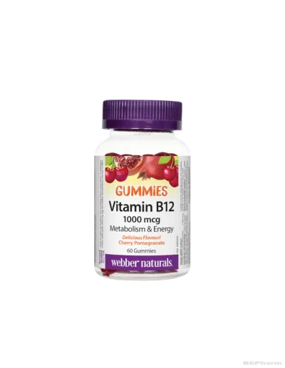 Витамин Б12 1000мкг х 60 желирани таблетки Webber Naturals | Vitamin B12 Gummies