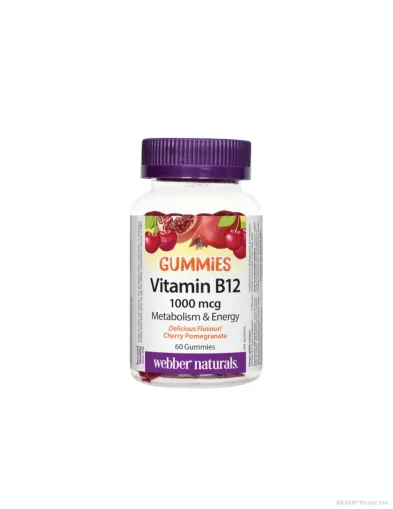 Витамин Б12 1000мкг х 60 желирани таблетки Webber Naturals | Vitamin B12 Gummies