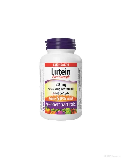 Лутеин 20мг + Зеаксантин 3.5мг х 45 капсули Webber Naturals | Lutein+zeaxanthin