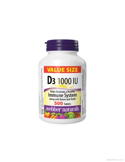 Витамин Д3 1000IU х 500 таблетки Webber Naturals | Vitamin D3