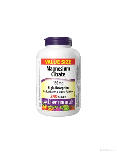 Магнезий цитрат 150мг х 240 капсули Webber Naturals | Magnesium citrate