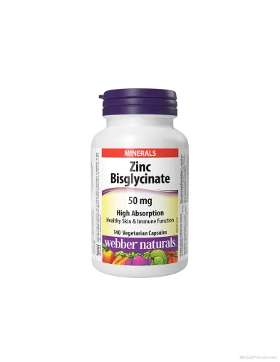 Цинк бисглицинат ( хелатиран) 50 mg х 140 капсули Webber Naturals | Zinc Chelate