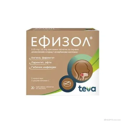 ЕФИЗОЛ х 20 таблетки за смучене | EFISOL TEVA