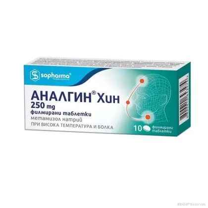 АНАЛГИН ХИН 250мг х 10 таблеетки| ANALGIN CHIN Sopharma