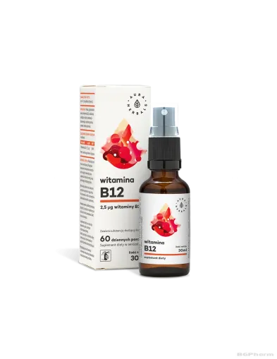 Витамин Б12 (цианокобаламин) спрей х 30мл Aura Herbals (нервна система, кръвотворене)