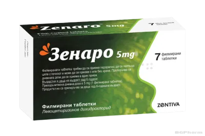 ЗЕНАРО 5мг х 28 таблетки ZENTIVA (цетиризин, при алергии)