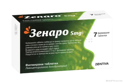 ЗЕНАРО 5мг х 28 таблетки ZENTIVA (цетиризин, при алергии)