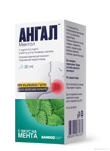 АНГАЛ МЕНТА спрей за гърло х 30мл SANDOZ