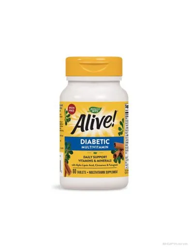 Алайв Мултивитамини за диабетици х 60 таблетки Nature’s Way | Whole food - Alive Diabetic Multivitamin