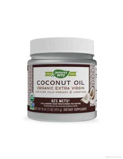 Кокосово масло 62% MCT мастни киселини х 474 мл 32 дози Nature’s Way | Coconut Oil Organic Extra Virgin