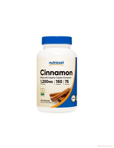 Цейлонска канела 600 мг х 150 капсули Nutricost | Cinnamon