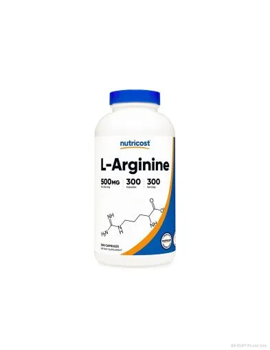 Л-Аргинин 500 мг х 300 капсули за енергия и мускулна маса Nutricost | L-Arginine