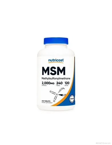 МСМ Метил сулфонил метан ( органична сяра ) 1000 мг х 240 таблетки Nutricost | MSM