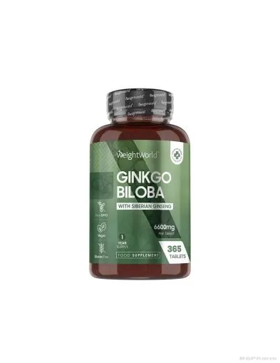 Гинко билоба 120 мг + Сибирски женшен (Елеутеро) 24 мг х 365 таблетки Weight World