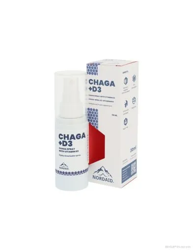 Чага + Витамин Д3 спрей х 30 ml / 200 впръсквания Nordaid | Chaga mushroom + D3