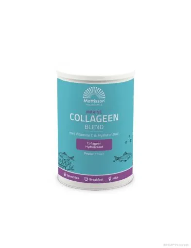 Рибен колаген тип 1 + витамин Ц и Хиалуронова киселина х 300 гр Mattisson Healthstyle | Marine Collagen Peptan