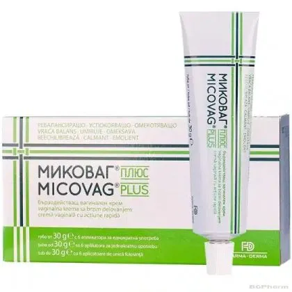МИКОВАГ ПЛЮС Вагинален крем с апликатори х 30 гр Naturpharma