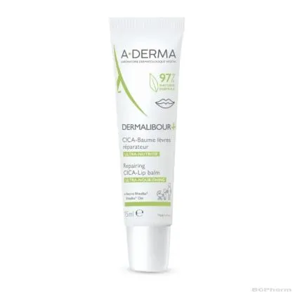 А-дерма ДЕРМАЛИБУР ЦИКА Подхранващ балсам за устни 15 мл | Dermalibour Cica A-Derma