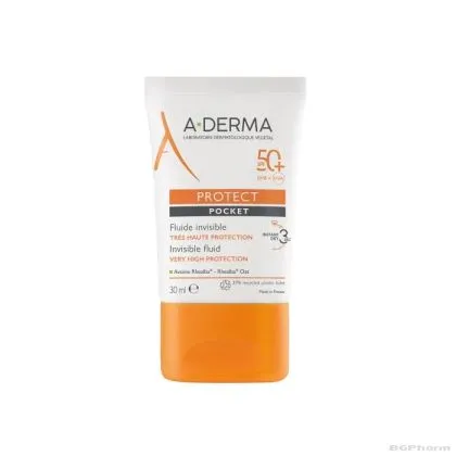 А-дерма ПРОТЕКТ Джобен невидим слънцезащитен флуид SPF50+ 30 мл | A-Derma Protect AD Pocket