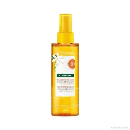 КЛОРАН ПОЛИСИАНЕС Слънцезащитно сухо олио за коса и тяло SPF30+ 200 мл | Klorane Polysianes