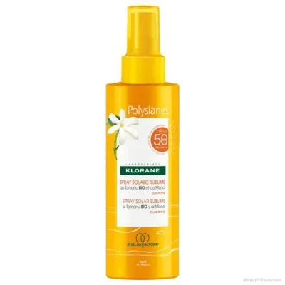 КЛОРАН ПОЛИСИАНЕС Слънцезащитен спрей за лице и тяло SPF50+ 200 мл | Klorane Polysianes