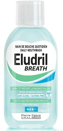 ЕЛУДРИЛ BREATH Ежедневна вода за уста за свеж дъх 500 мл | Eludril Daily Breath