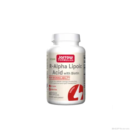 R-Алфа Липоева Киселина 100 мг + Биотин х 60 капсули ДЖАРОУ | Jarrow Formulas R-Alpha Lipoic Acid + Biotin