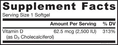 Витамин Д3 2500IU х 100 капсули ДЖАРОУ | Jarrow Formulas Vitamin D5