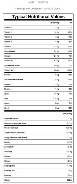 Мултивитамини за жени х 120 таблетки МАЙПРОТЕИН | Myprotein Active Women Multivitamins