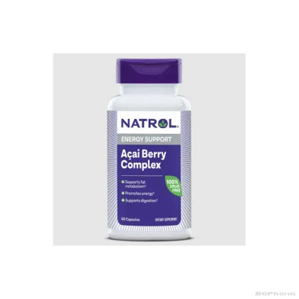 Натрол Акай бери КОМПЛЕКС Фет Бърнър за отслабване х 60 капсули | Natrol AcaiBerry Complex