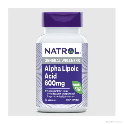 Натрол Алфа липоева киселина 600 мг х 30 капсули | Natrol Alpha Lipoic Acid