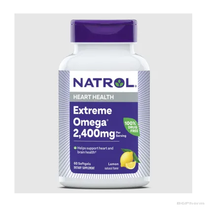 Натрол Омега 3 Екстрийм 1200 мг х 60 капсули | Natrol Extreme Omega 2400mg