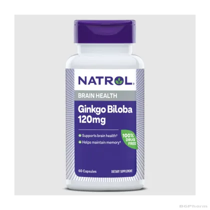 Натрол Гинко билоба екстракт 120 мг х 60 капсули | Natrol Ginkgo Biloba