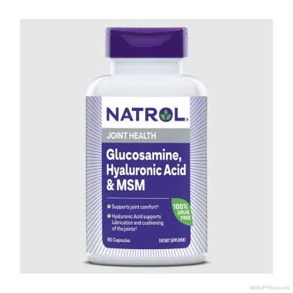 Натрол Глюкозамин, хиалуроновата киселина и МСМ | Natrol Glucosamine, Hyaluronic Acid & MSM