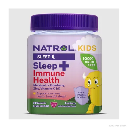 Натрол КИДС СЛИЙП + ИМУН с Мелатонин х 50 желирани таблетки | Natrol Kids Sleep+ Immune Health Gummies