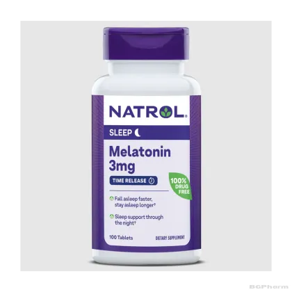 Натрол Мелатонин 3 мг със забавено освождаване х 100 таблетки | Natrol Melatonin Time Release