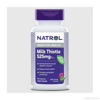 Натрол Бял трън 525 мг НАПРЕДНАЛА ФОРМУЛА х 60 капсули | Natrol Milk Thistle Advantage