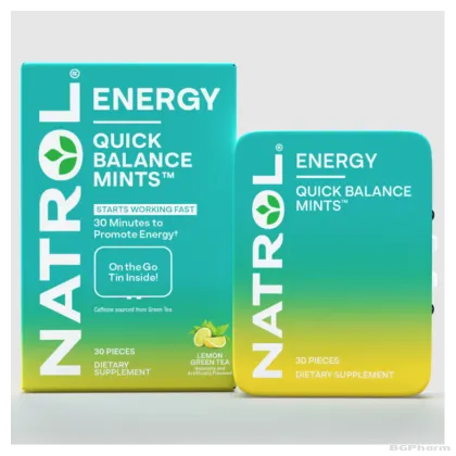 Натрол Формула за енергия с кофеин и матча х 30 дози | Natrol Quick Balance Mints Energy