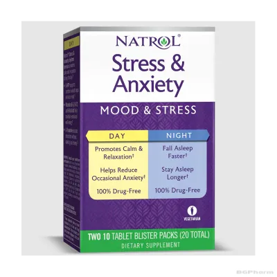 Натрол Формула при стрес и безпокойство 10 + 10 таблетки | Natrol Stress & Anxiety