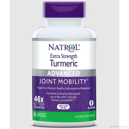 Натрол Куркума екстракт ЕКСТРА СИЛЕН 285 мг х 60 капсули | Natrol Turmeric Extra Strength