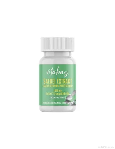 Екстракт от градински чай (салвия) 1900 мг х 90 капсули Vitabay | Sage Leaf Extract