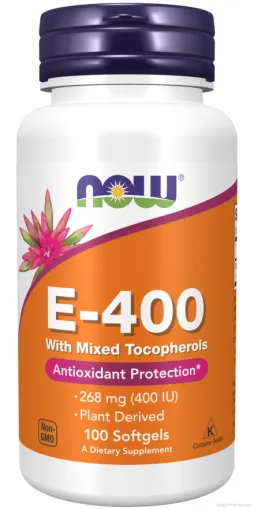 Витамин Е 400 IU х 100 меки капсули NOW FOODS | Vitamin E (микс от токофероли)
