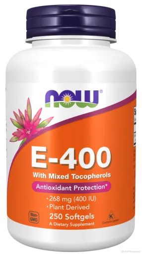 Витамин Е 400 IU х 250 меки капсули NOW FOODS | Vitamin E (микс от токофероли)