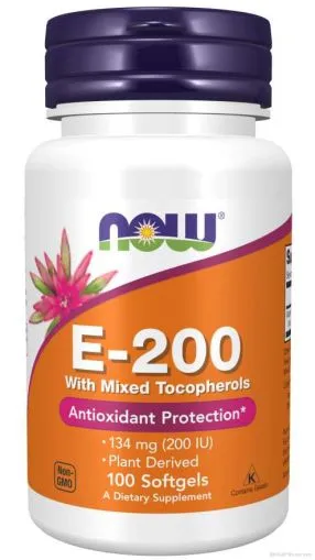 Витамин Е 200 IU х 100 меки капсули NOW FOODS | Vitamin E (микс от токофероли)