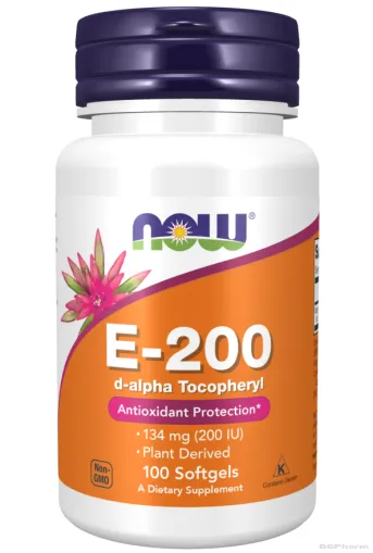 Витамин Е 200 IU х 100 меки капсули NOW FOODS | Vitamin E (D-алфа токоферол)