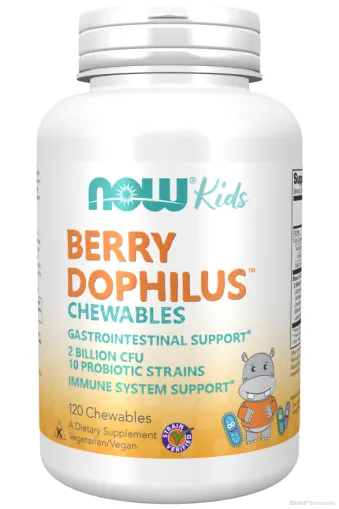БЕРИ ДОФИЛУС Пробиотик за деца х 120 дъвчащи таблетки Now Foods | Berry Dophilus